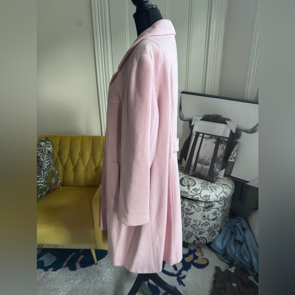 Pink Double-Breasted Women's Coat - Picture 2 of 5